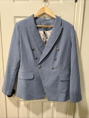 White House Black Market Double-Breasted Powder Blue Blazer
